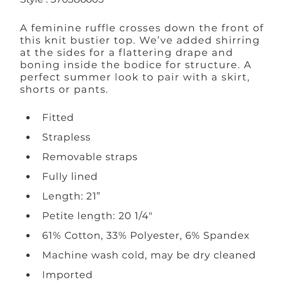 WHBM $89 Ruffle Bustier - Picture 7 of 7